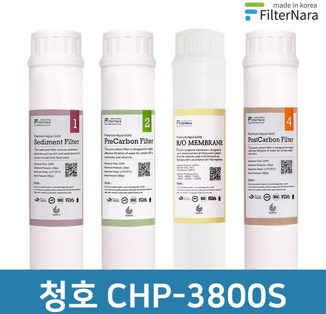 청호나이스 CHP-3800S 1년 세트 정수기 프리미엄 필터 호환, 1년세트 (4+2+1+1=8개), 1개