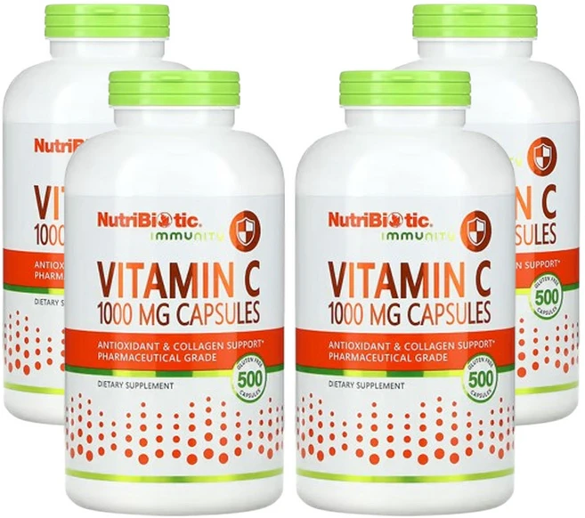 뉴트리바이오틱 면역력 비타민 C 1 000mg 500 캡슐, 4개 - 쿠팡