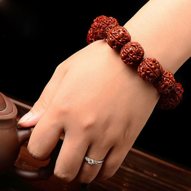 菩提子佛珠手串 尼泊爾文玩, 1個, 精品5瓣已清理1.9+靈麗