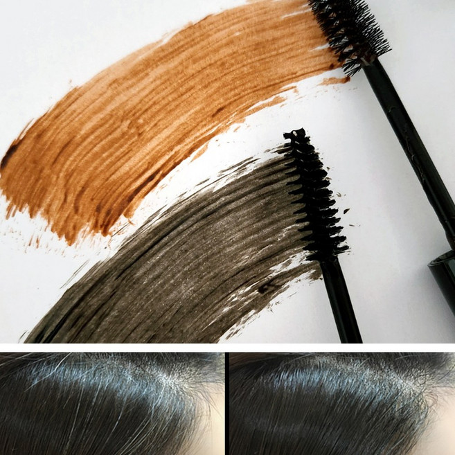 제이블릭 새치커버틴트 워터프루프 타투헤어틴트 마스카라 옆머리새치 부분 빗는 염색약 흑채, 워터프루프 새치 마스카라-자연갈색 1+1, 1개