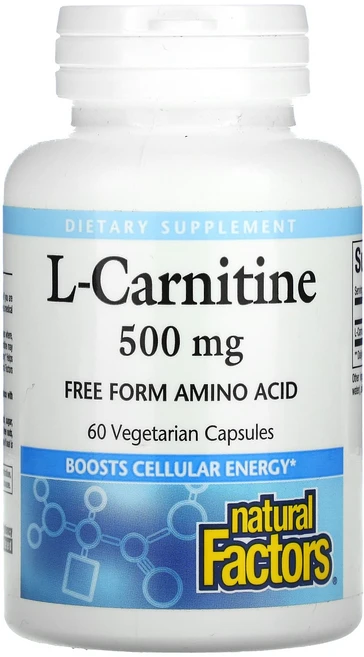 네츄럴팩터스 l-카르니틴 500mg 베지 캡슐 60정, 1개 - 쿠팡