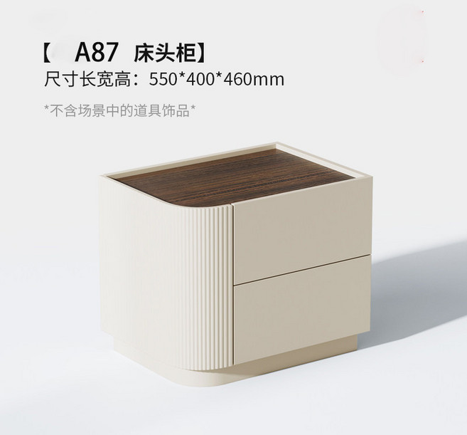 實木烤漆床頭收納櫃, 烤漆米白左邊:55X40X46公分收納箱