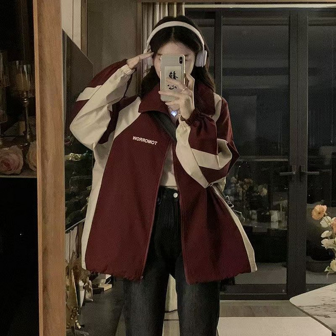 봄가을 바람막이 여 가을겨울 패딩 루즈핏 캐주얼 바람막이 점퍼