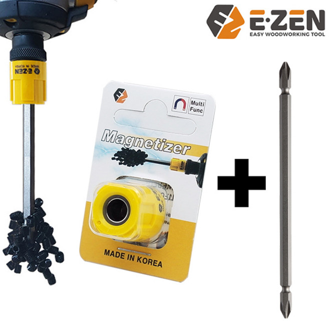 베셀 십자비트(150mm)+이젠 울트라 자화기(노랑) 최강조합 세트 강력한 자성으로 작업시 용이(전동드라이버비트 드릴비트), 1개