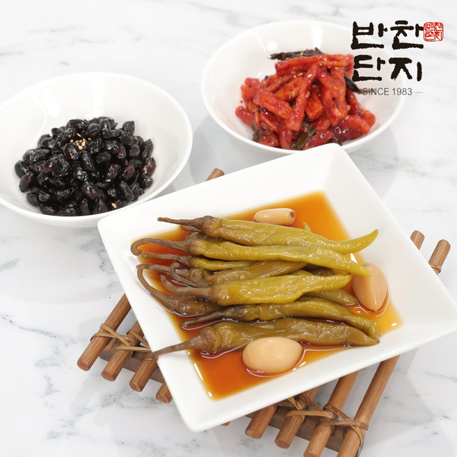 반찬단지 무말랭이1kg + 고추장아찌1kg + 콩자반1kg 국민반찬세트, 1세트, 3kg