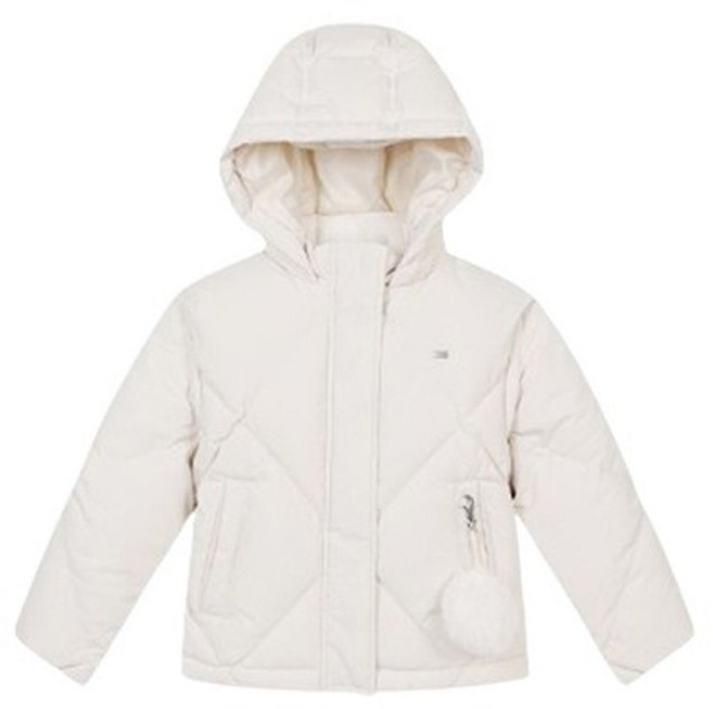 베네통 키즈 빅다이아 덕다운 패딩 점퍼 베이지 QADJ08361BE