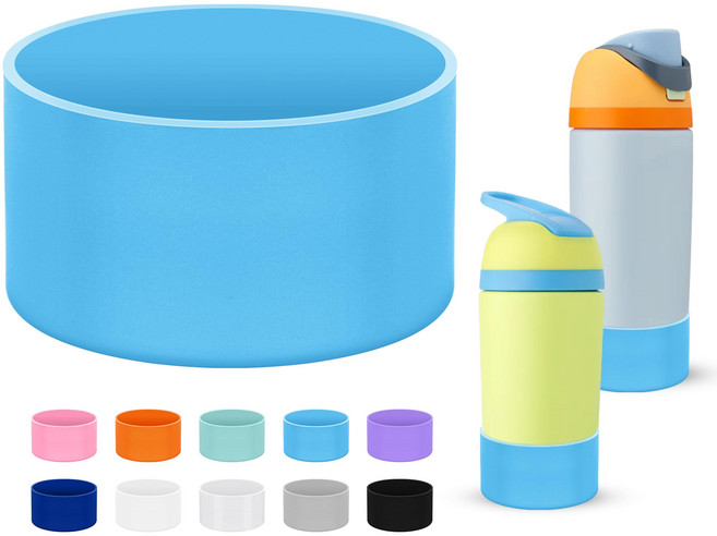 Owala Kids 물병 16/14 oz와 호환되는 실리콘 부츠 Owala Kids FreeSip용 미끄럼 방지 고무 바닥 보호 슬리, 01 C, 1개