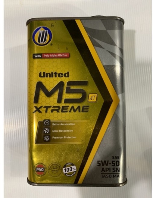 United S4 Supreme 10W-40 四行程機油, 1個, M5 5W50[金銀色］,油力特OIL各系列1L四行程機油