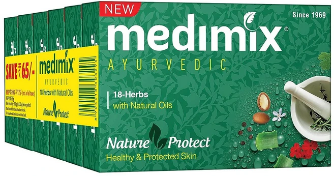 인도 medimix 메디믹스 아유르베다 클래식 18가지 허브 비누 75g 6개팩 - 쿠팡