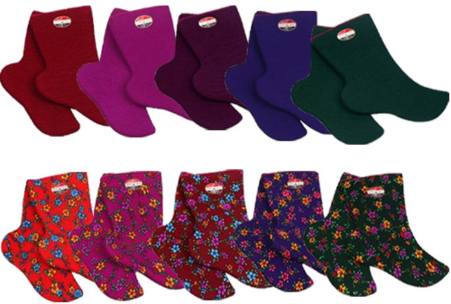 인유어스 할머니 꽃무늬 버선 무지 공주버선 양말세트 10족