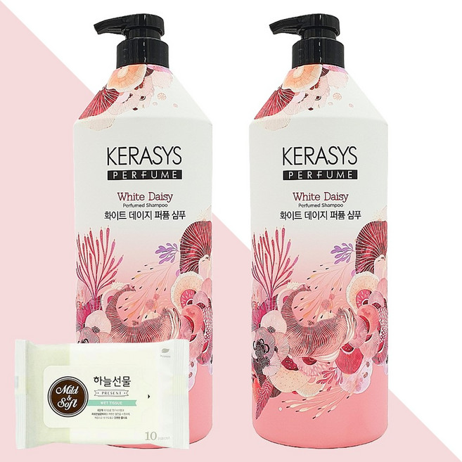 케라시스 화이트 데이지 퍼퓸 샴푸 1000ml 2개(+휴대용 물티슈 1개), 01 케라시스 화이트 데이지 퍼퓸 샴푸 2개, 1L