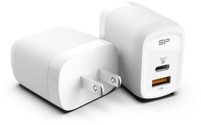 Silicon Power 30W USB A/C PD快充充電頭 迷你便攜 支援iPhone/iPad/Android等多種設備, 白色, 1個