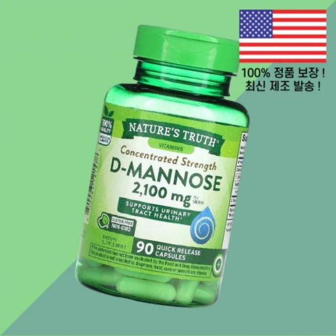 내추럴의 진실 농축힘 D 만노스 퀵 릴리스캡슐 90정 700mg Nature's Truth Concentrated Strength Mannose 90 Quick Release - 쿠팡