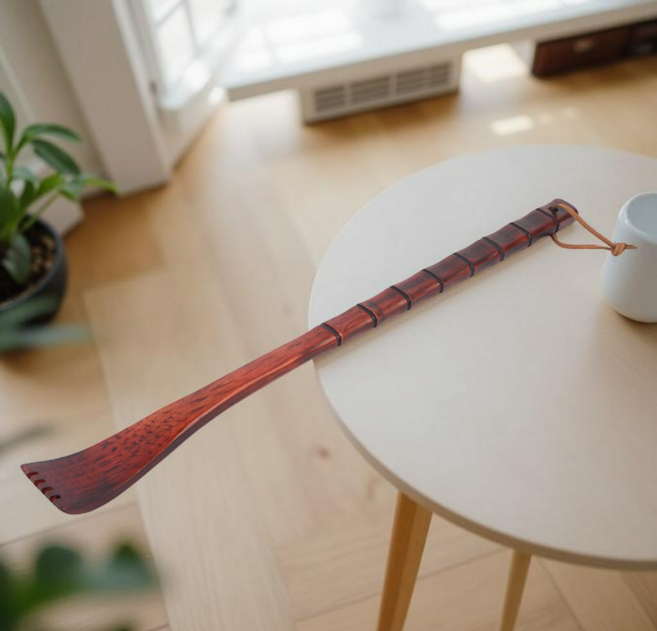 뱀부테라피 스틱 대나무 마사지봉 경락 밀대 괄사 긁개 옻칠도색 1+1, 2개