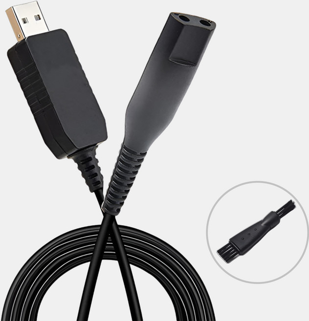 어썸케이 브라운 면도기 USB 충전기 시리즈 1 2 3 5 6 7 8 9 호환용, 블랙, 1세트, 충전기+브러쉬