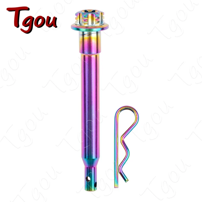 Tgou 티타늄 볼트 디스크 브레이크 캘리퍼 패드 핀 오토바이 피스톤 브렘보 후면 나사, 05 Rainbow