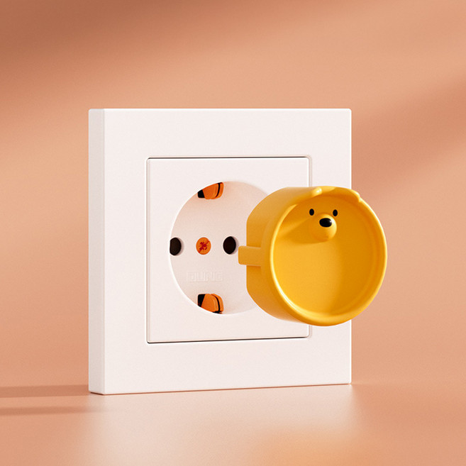 미니플 곰돌이 콘센트 안전 보호커버 10개 세트, 1세트, 블랙