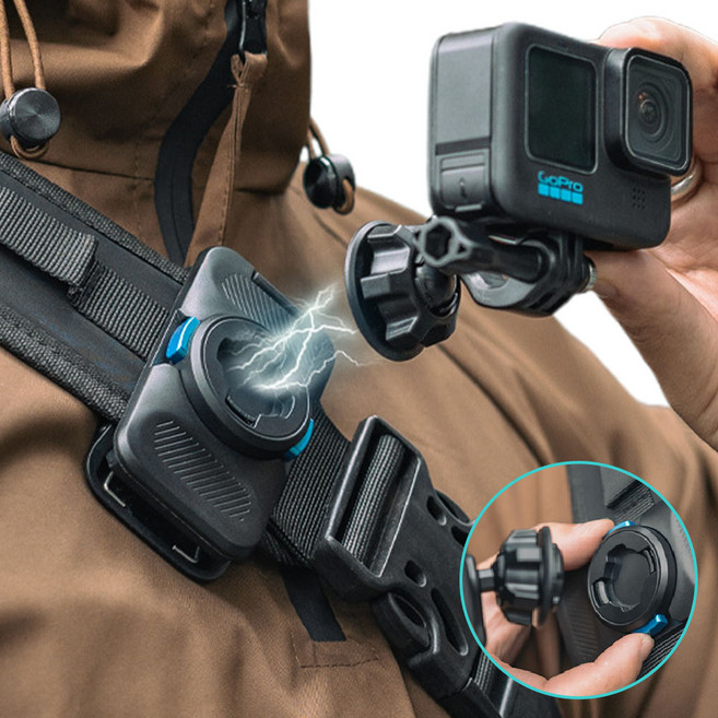 고프로 오즈모 액션 6 5 4 백팩 마운트 집게 악어 클립 스트랩 가방 마그네틱 볼헤드 타입 인스타360, 1개, 단품
