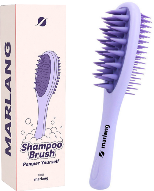 마를랑 양면 두피 마사지 샴푸 브러쉬, 1개, 보라