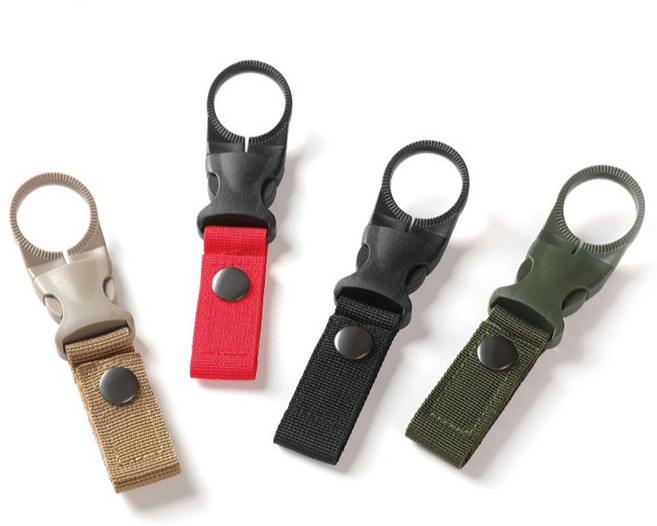휴대용 등산 물병고리 생수병 고리 홀더 블랙+레드+카키+베이지 4개입, 베이지+카키+블랙+레드, 4개