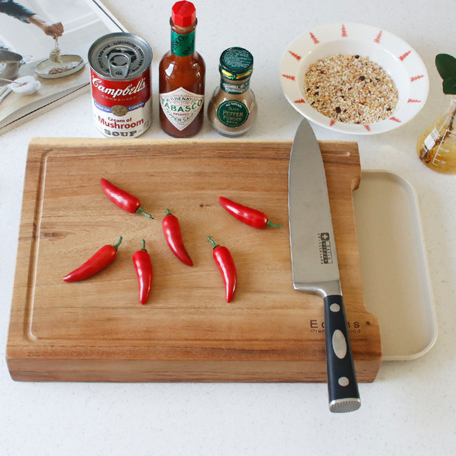 에크렌 레인트리 서랍형 도마 4color 중1p, 중-베이지, 중-베이지