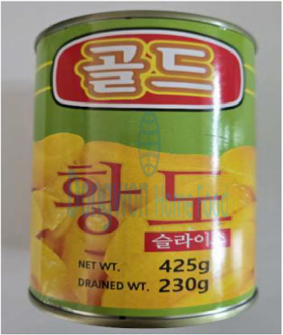 황도 슬라이스 원터치 캔 425g (고형량 230g) 복숭아 통조림, 1개