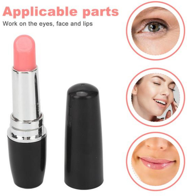 휴대용 립스틱 검은 모양 진동 얼굴 마사지 눈 마사지기, 1개