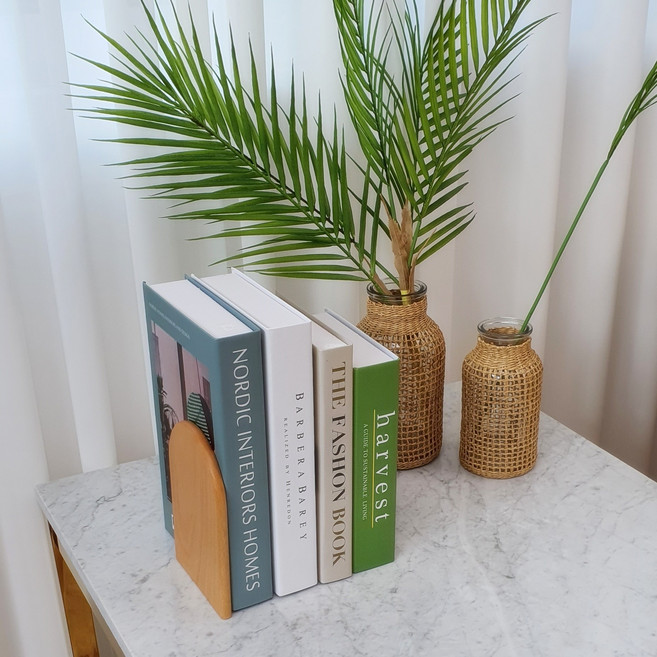 원목 철제 북엔드 북앤드 인테리어 책지지대 책고정 선반 칸막이 L자형 쏠리또, 사각-밝은색(밤나무), 1단