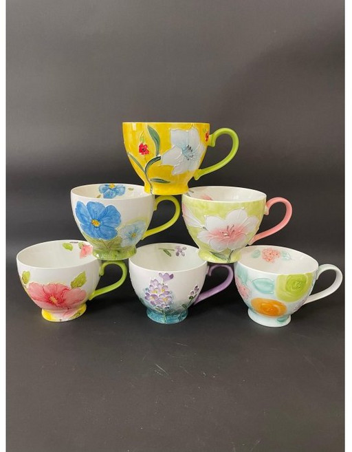 東昇瓷器 浮雕手繪花 500cc 湯杯, 1個