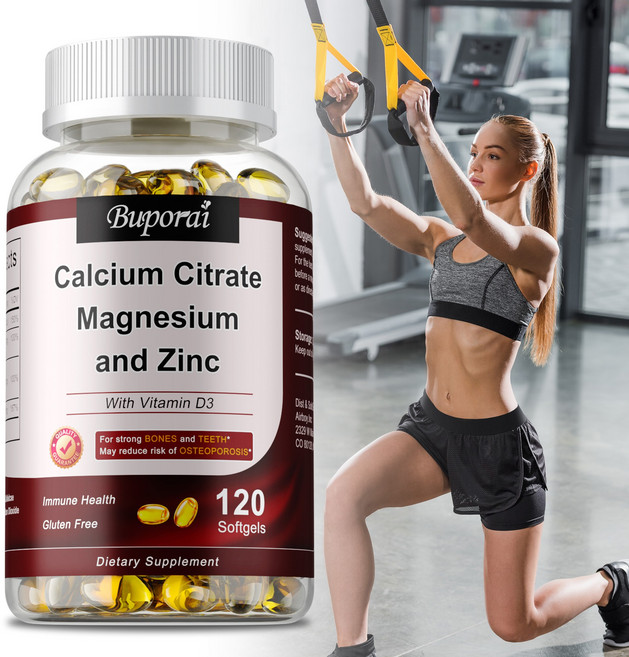 칼슘 1000mg 마그네슘 400mg 아연 25mg 비타민 D3 600IU. 뼈 건강에 도움., 120정, 2개