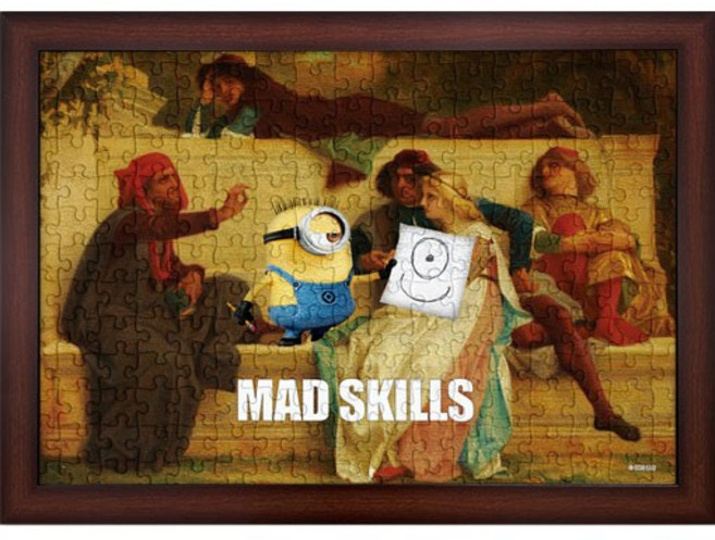 알록퍼즐 미니언즈 매드 스킬즈 500피스 직소퍼즐액자 AL5319, 퍼즐+우드브라운액자, 1세트, 액자세트