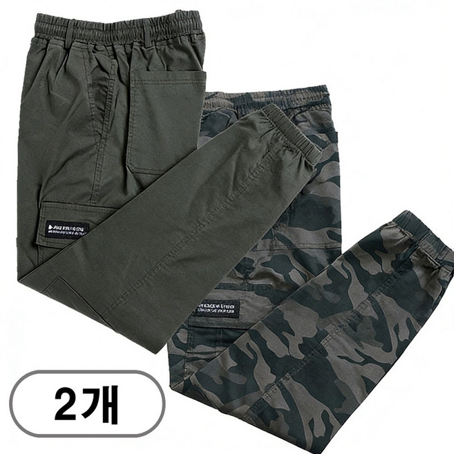 차쿠 1+1 남녀공용 카고 팬츠 작업 바지 조거바지 밀리터리 현장바지 빅사이즈