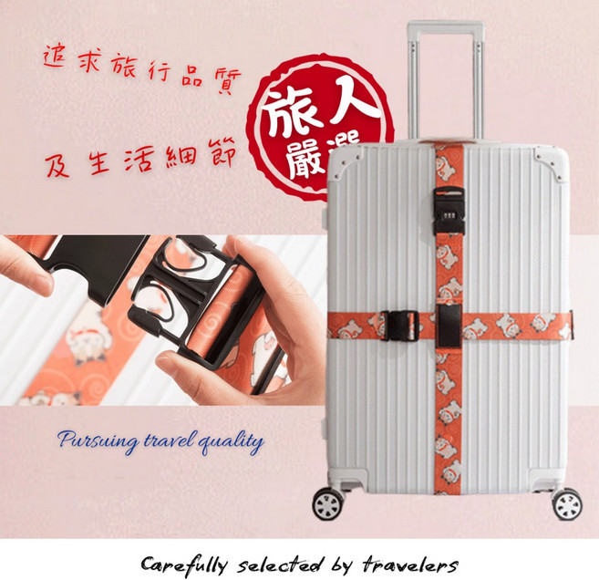 旅人嚴選行李箱束帶十字打包託運加固帶密碼鎖台灣現貨