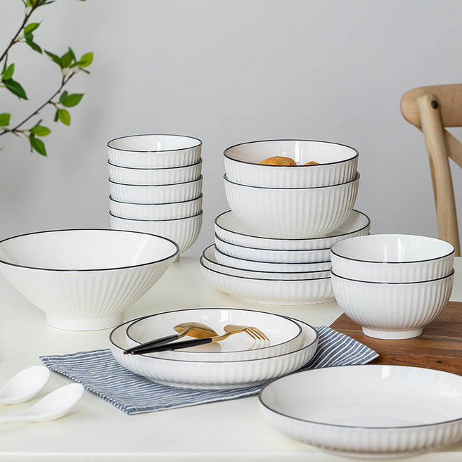 밥그릇 스튜디오엠 그릇 식 직경 라이스볼 카페그릇 양손잡이 앤틱그릇 파스타그릇 밥그릇볼 식당용품, 1개, 동일 구성, 블랙 산지 시리즈  45인치 밥그릇