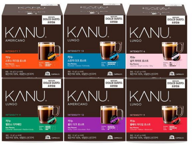 맥심 카누 돌체구스토 호환캡슐 6종 3개골라담기, 2.볼드다크로스트 16캡슐x2개, 3.벨베티미디엄로스트 16캡슐x1개, 7.1g, 16