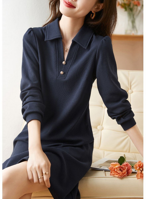 Seofst 여성 봄가을 캐주얼 긴팔 맨투맨 원피스