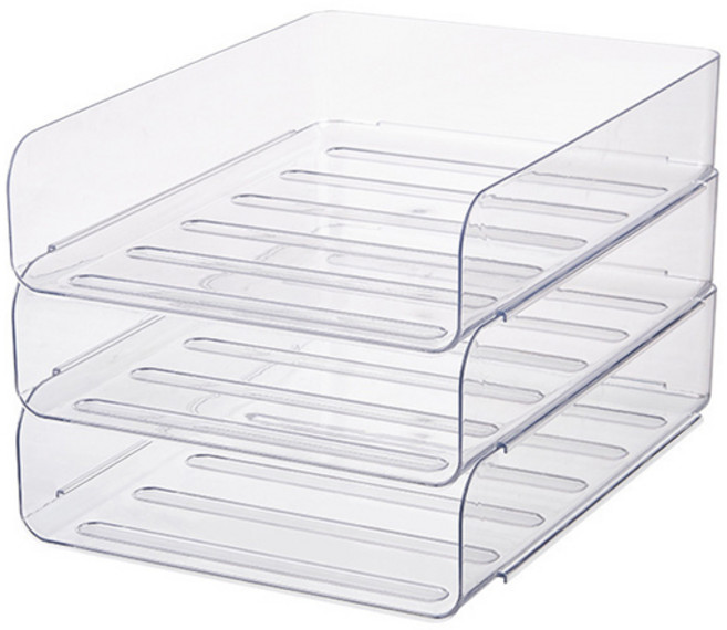 라라하우스 오픈 모듈 A4 문서 서류 정리 트레이 정리함, 3단, 세로형 투명