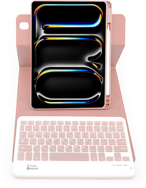 아이패드에어5 에어4 프로11 6세대 5세대 4세대 3세대 콤비 회전 블루투스 키보드 케이스, 핑크, 1개