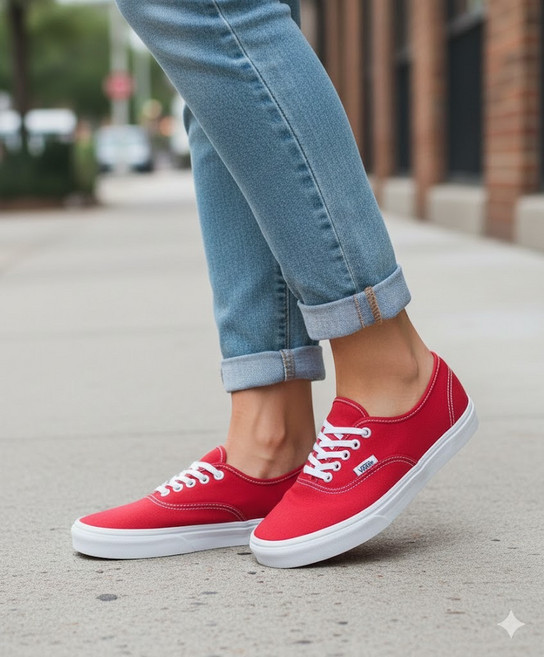 반스 vans 어센틱 로우프로 - 레드 VN000D76RED1