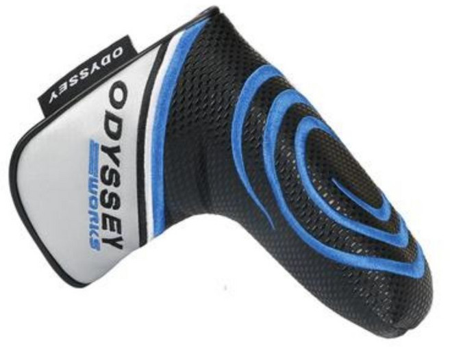 오디세이 골프 퍼터 커버 반원형 퍼터 커버 자석 클로저 캡 직선형 레드 1개, 직선형 블루 * 1개