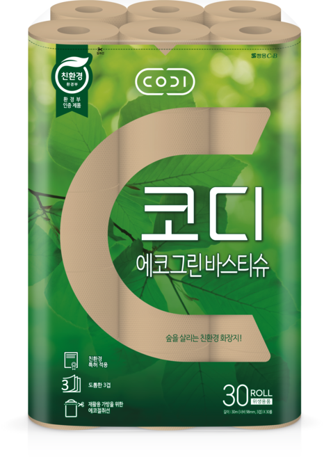 코디 3겹 에코그린 바스 롤 티슈