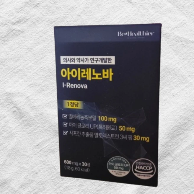 비헬씨어 아이레노바 600mg x 30정, 1박스 - 쿠팡