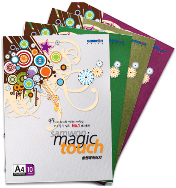 (삼원) 매직터치 A4 180g 10장(1팩) 단면 머메이드지 OA 용지, 1팩, 24(참외색)