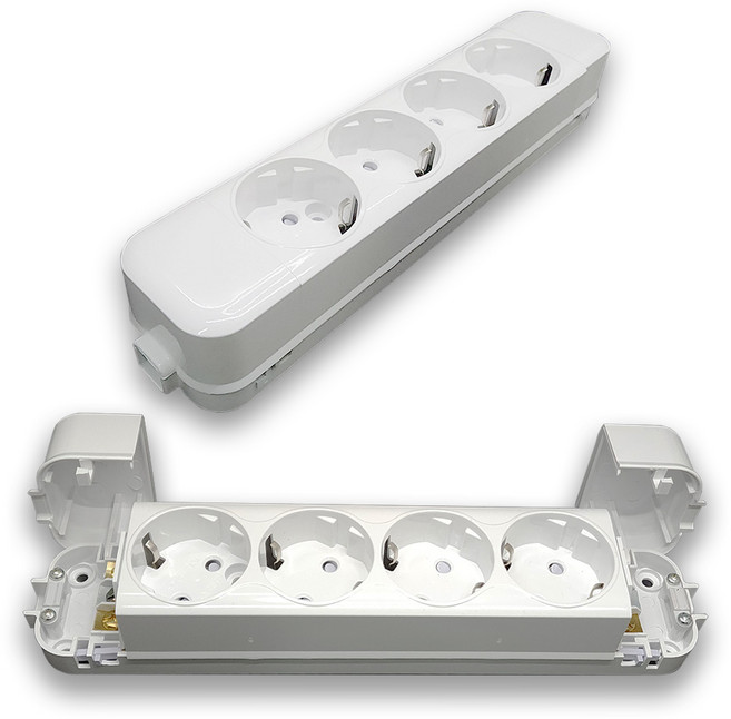 현대 노출 4구 접지 콘센트 나사타입 전기 배선, 1개