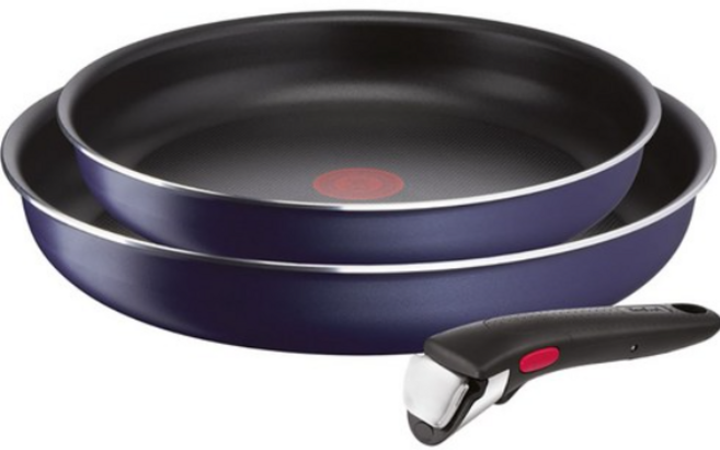 테팔 매직핸즈 세라믹 블랙 프라이팬 세트 3개, 혼합블루, 프라이팬22cm+26cm+10년 안심 분리형 손잡이, 1세트