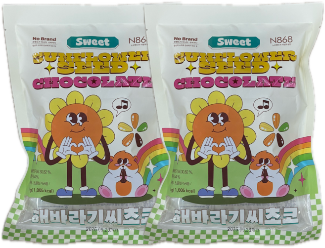 노브랜드 해바라기씨 초코, 2개, 200g