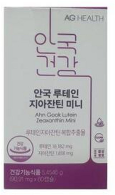 안국건강 안국 루테인 지아잔틴 미니 90.91mg x 60캡슐, 60정, 1개