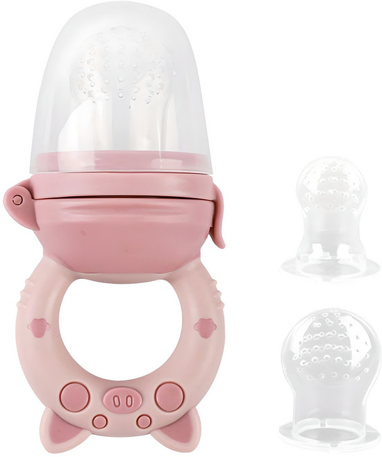 베이비팜 아기과즙망 + 실리콘망 S + M + L 세트, 핑크, 1세트