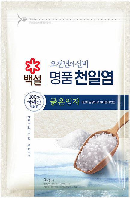 백설 오천년의 신비 명품 천일염 굵은입자, 1개, 3kg