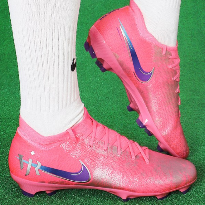 나이키 축구화 줌 머큐리얼 베이퍼 16 프로 FG 비니시우스 천연잔디용 핑크-퍼플 로고